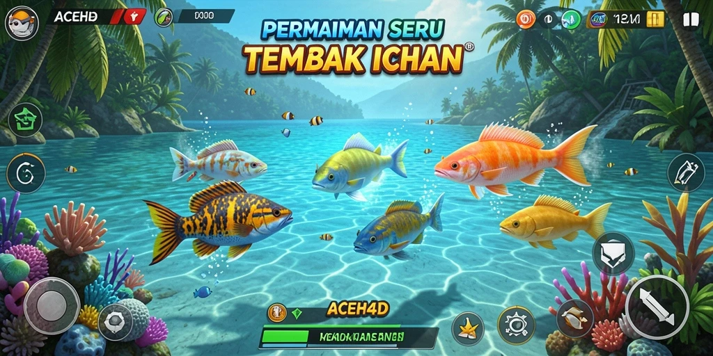 Menampilkan gameplay seru menembak ikan di ACEH4D.