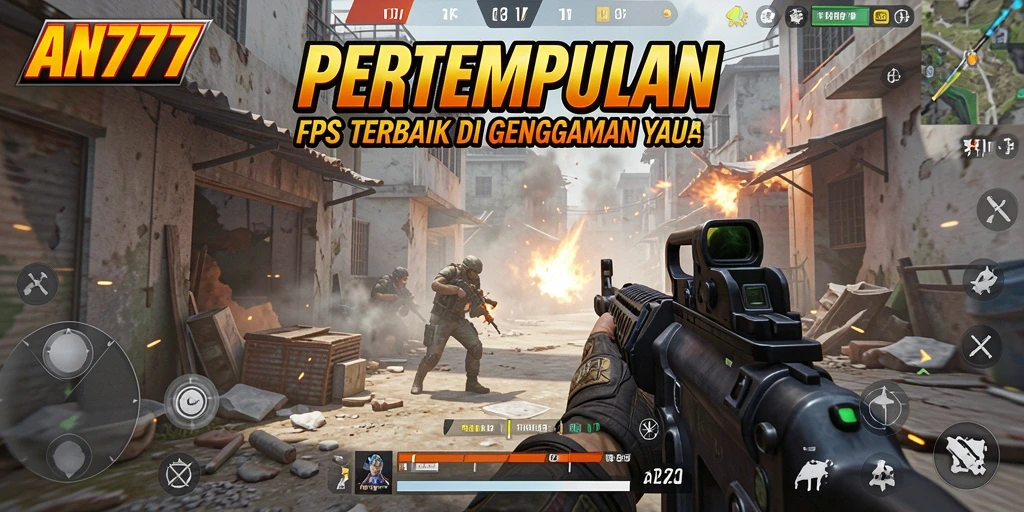 Screenshot AN777 menampilkan aksi pertempuran yang mendebarkan dalam permainan FPS.
