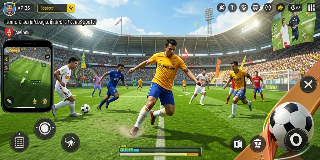 Tampilan gameplay olahraga yang seru dan menarik.