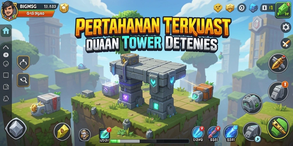 Screenshot dari gameplay <strong>BIGMSG</strong> menunjukkan aksi menara pertahanan yang mendebarkan.