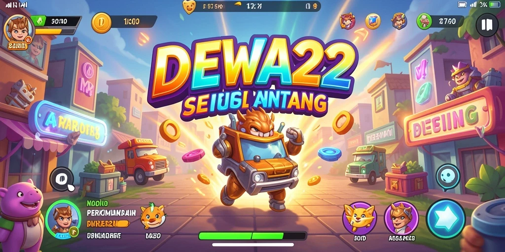 Screenshot DEWA22 menampilkan aksi seru dalam permainan arcade.
