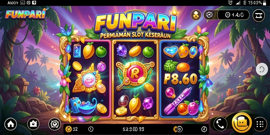 Tangkapan layar utama FUNPARI menampilkan gameplay slot yang menarik dan menghibur.