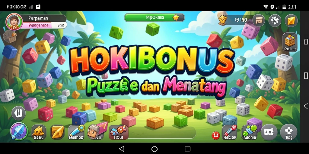 Screenshot HOKIBONUS menampilkan gameplay puzzle yang menarik.