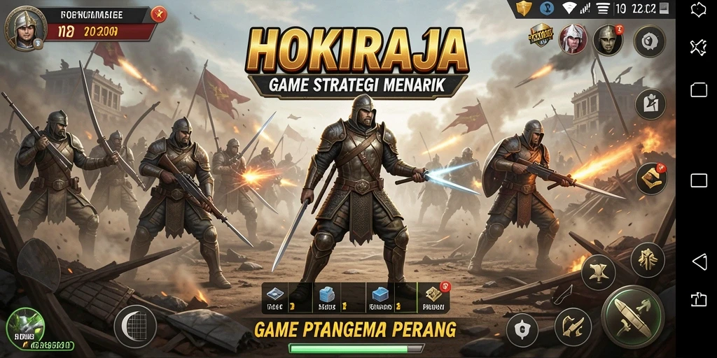 Tangkapan layar gameplay HOKIRAJA menampilkan aksi strategi yang mendebarkan.