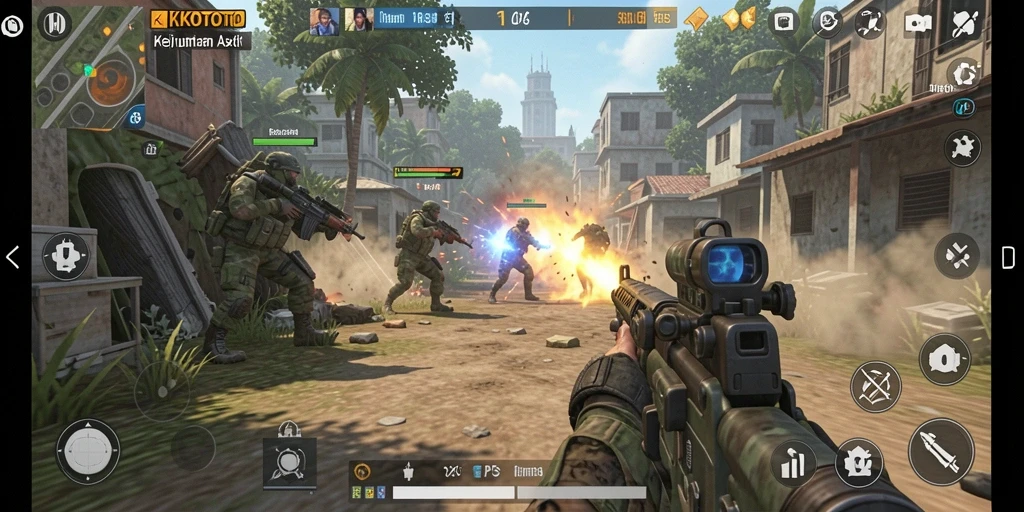 Screenshot menampilkan aksi permainan KIKOTOTO dalam mode TPS.