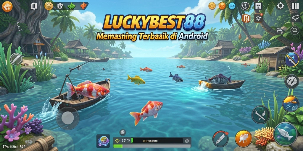 Tampilan gameplay seru dari LUCKYBEST88 saat menangkap ikan.