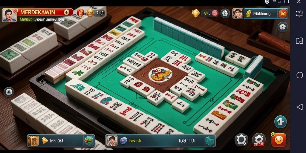 Tampilan gameplay <strong>MERDEKAWIN</strong> menunjukkan serunya menyusun ubin Mahjong.