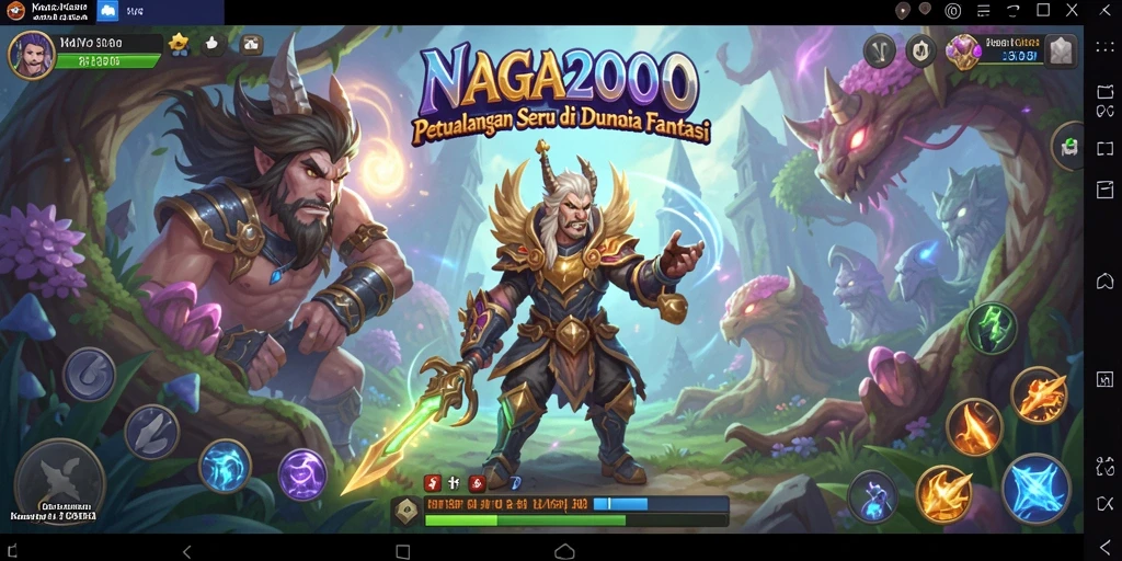Screenshot gameplay NAGA2000 menampilkan petualangan seru di dunia fantasi.