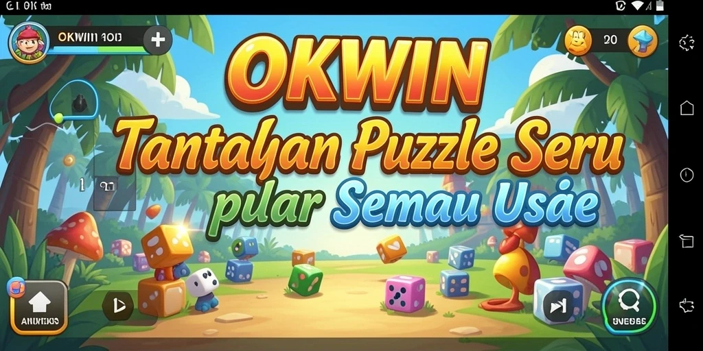 Tampilan gameplay OKWIN menampilkan teka-teki yang menantang dan grafis yang menarik.