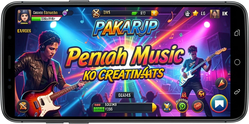 Screenshot PAKARJP memperlihatkan pemain menciptakan musik dengan antarmuka yang menarik.