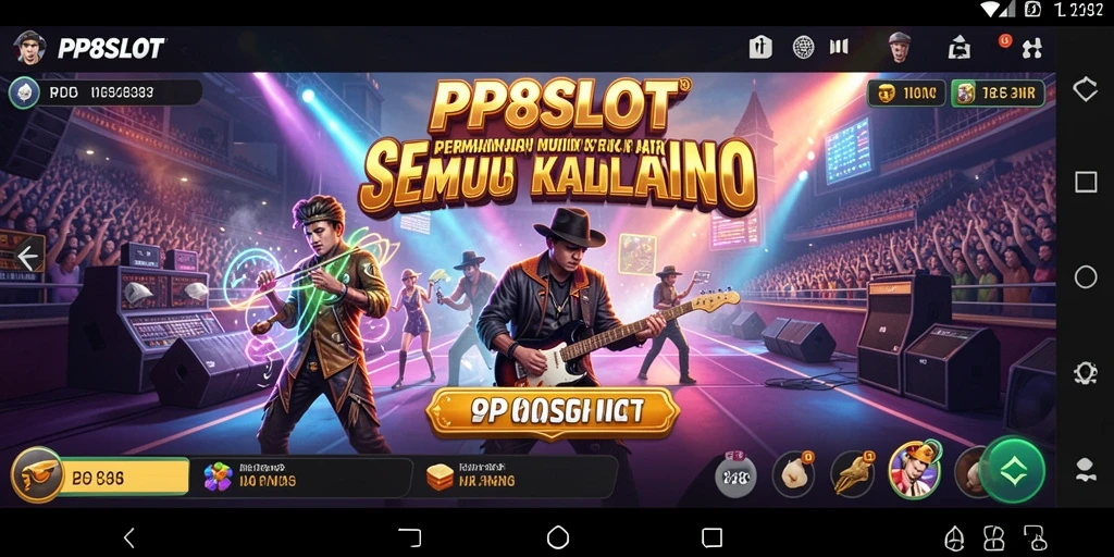 Tampilan gameplay PP8SLOT menampilkan pemain bersenang-senang dengan musik.