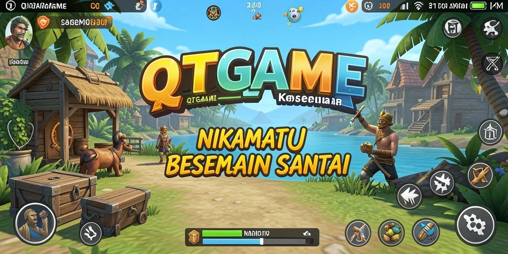 Screenshot menampilkan gameplay seru QTGAME dengan desain yang menarik.
