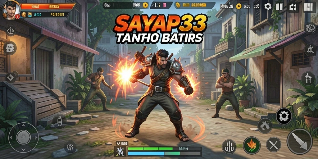 Tampilan pertarungan seru dalam SAYAP33 dengan aksi karakter yang dinamis.