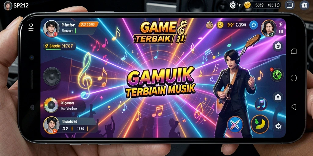 Screenshot SP212 menampilkan momen seru gameplay musik yang menantang.
