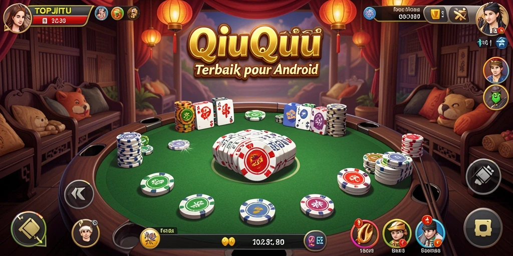Tangkapan layar utama menunjukkan gameplay QiuQiu yang seru.