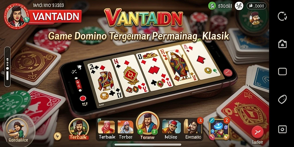 Screenshot VANTAIDN menampilkan gameplay seru permainan Domino.