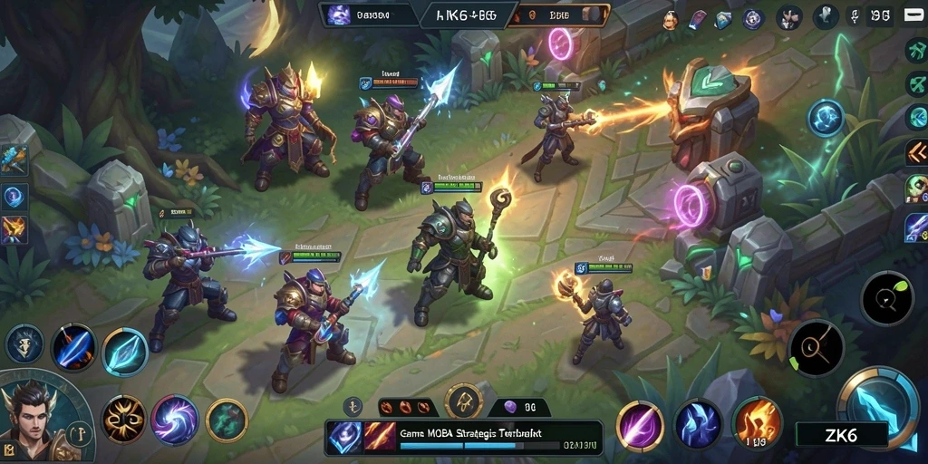 Tampilan gameplay seru di arena <strong>ZK6</strong>, menunjukkan aksi karakter.